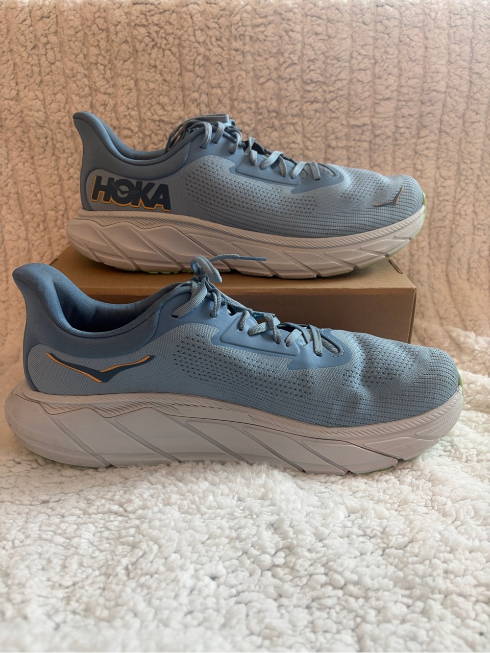 Hoka Men’s Sky Blue Athletic Running Shoes with White Sole